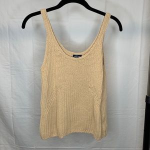 Cream knit women’s tank top